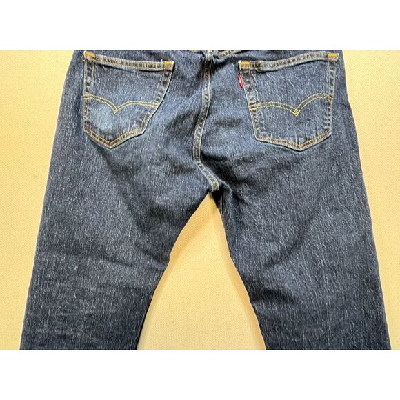 Levi's 505 Mens Straight Leg Jeans Size 34Wx30L Blue Denim Dark Wash Pockets - Picture 11 of 13